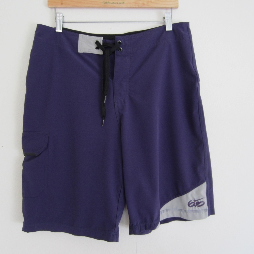 Nike 6.0 Swimming Trunks Men's M Elastic Waistband w/drawstring, Logo,‎ Pockets